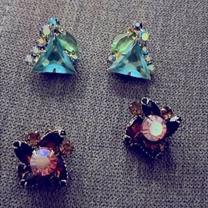 Rhinestone clip earrings
